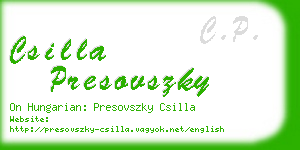 csilla presovszky business card